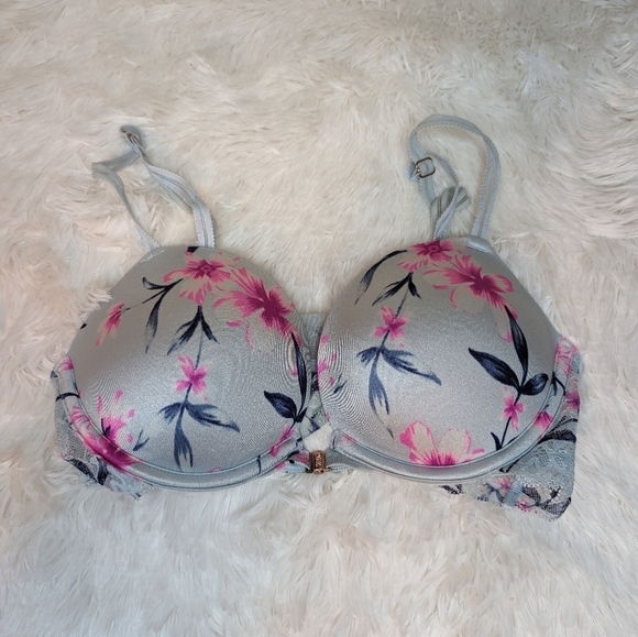 PINK Victoria’s Secret Date Push Up Lace & Floral Satin Size 32C - Picture 6 of 16